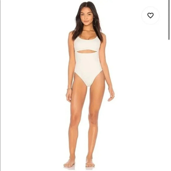 NWT SOLID&STRIPED THE NATASHA Cut Out One Piece Swimsuit Cream Size L - Picture 13 of 16